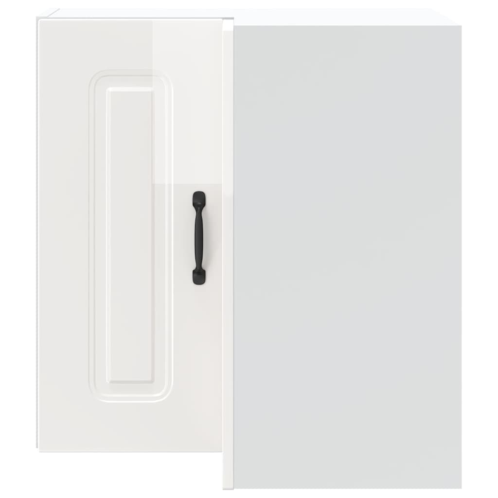 Kitchen Wall Corner Cabinet Kalmar High Gloss White Engineered Wood