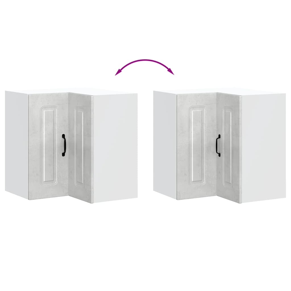 Kitchen Wall Corner Cabinet Kalmar Concrete Grey Engineered Wood