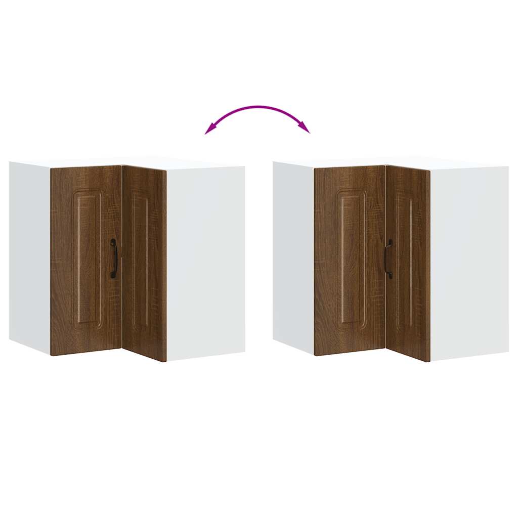 Kitchen Wall Corner Cabinet Kalmar Brown Oak Engineered Wood