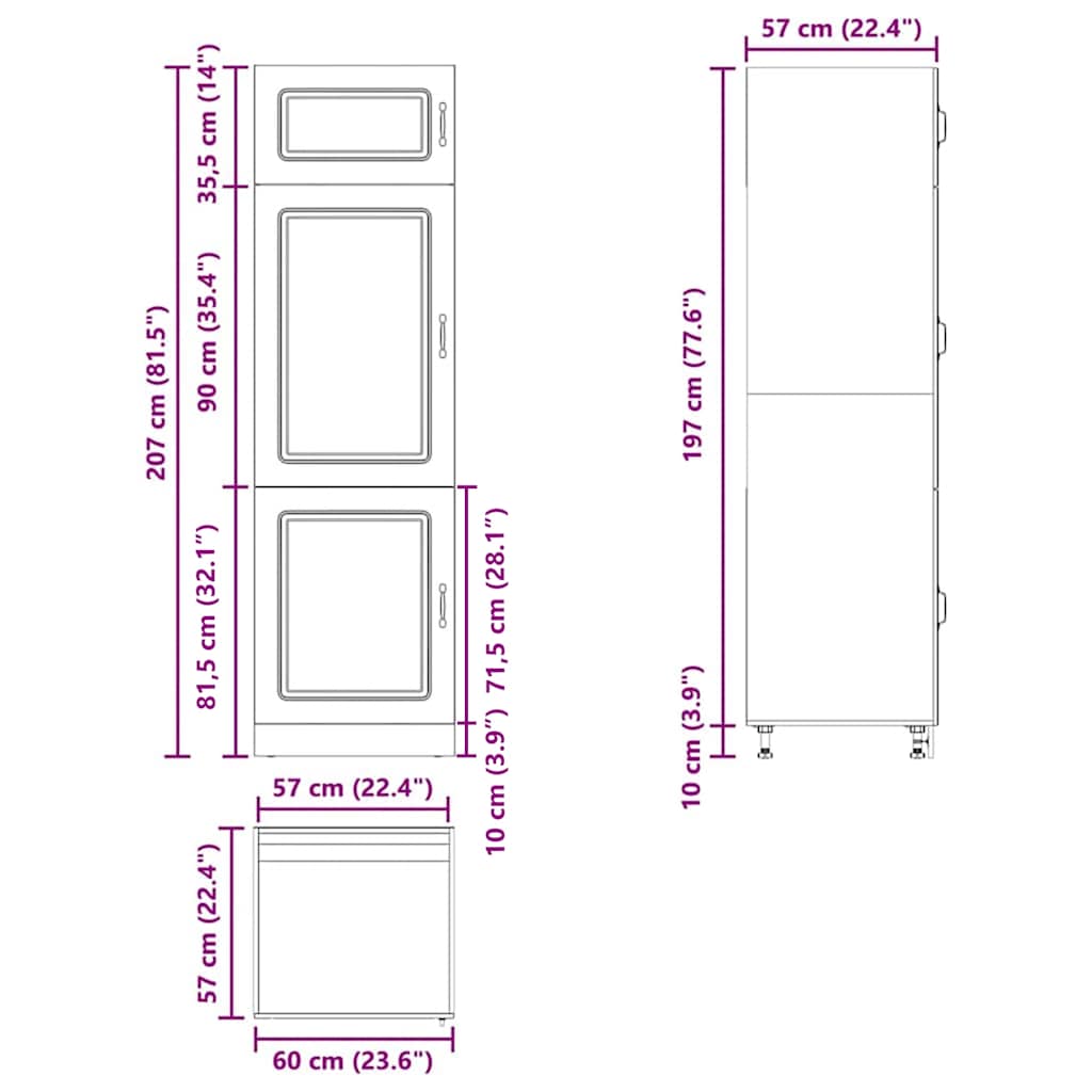 Kitchen Cupboard Kalmar Grey Sonoma Engineered Wood