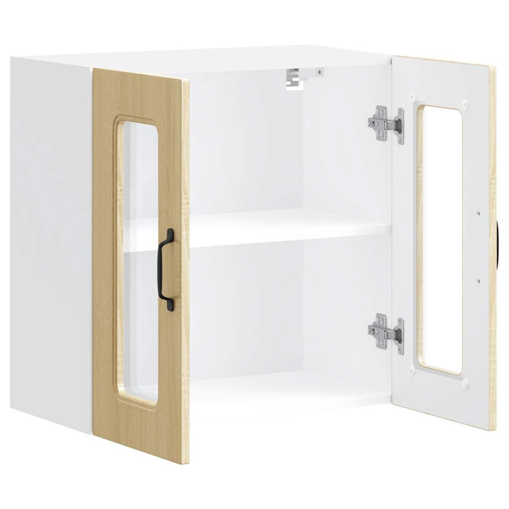 Kitchen Wall Cabinet with Glass Door Kalmar Sonoma Oak Engineered Wood