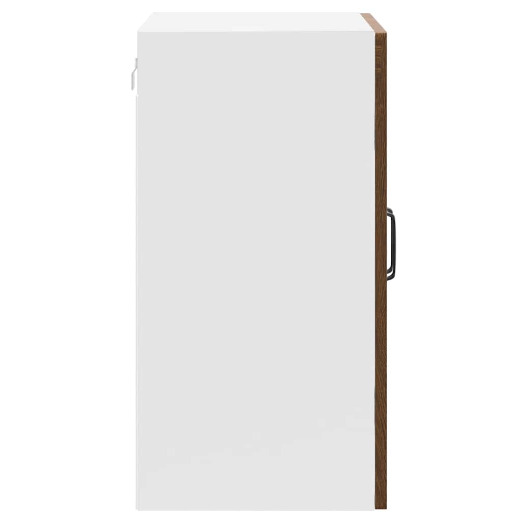 Kitchen Wall Cabinet with Glass Door Kalmar Brown Oak Engineered Wood