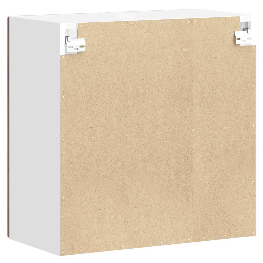 Kitchen Wall Cabinet with Glass Door Kalmar Brown Oak Engineered Wood