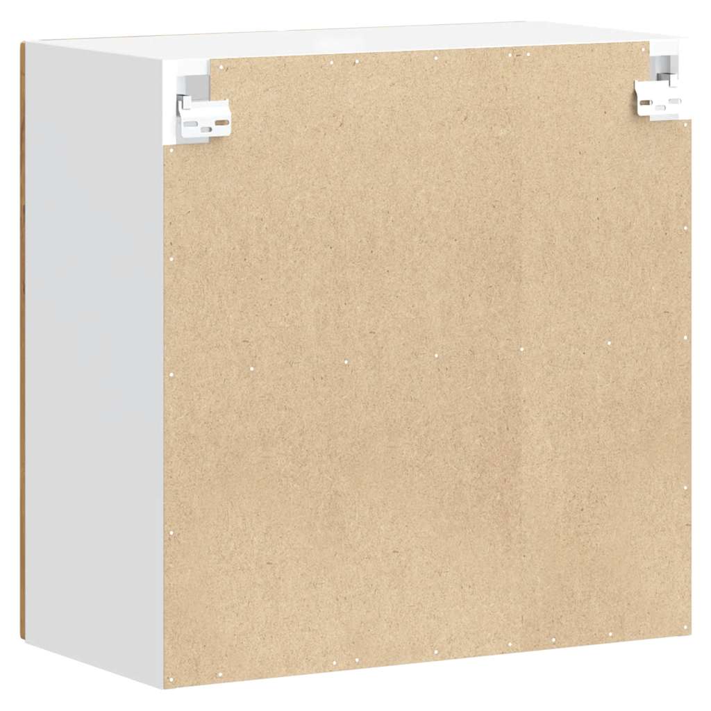 Kitchen Wall Cabinet with Glass Door Kalmar Old Wood Engineered Wood