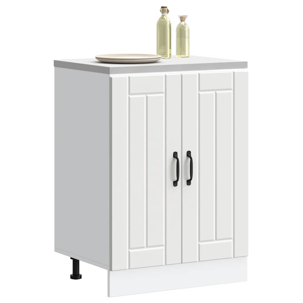 Sink Base Cabinet Lucca White Engineered Wood