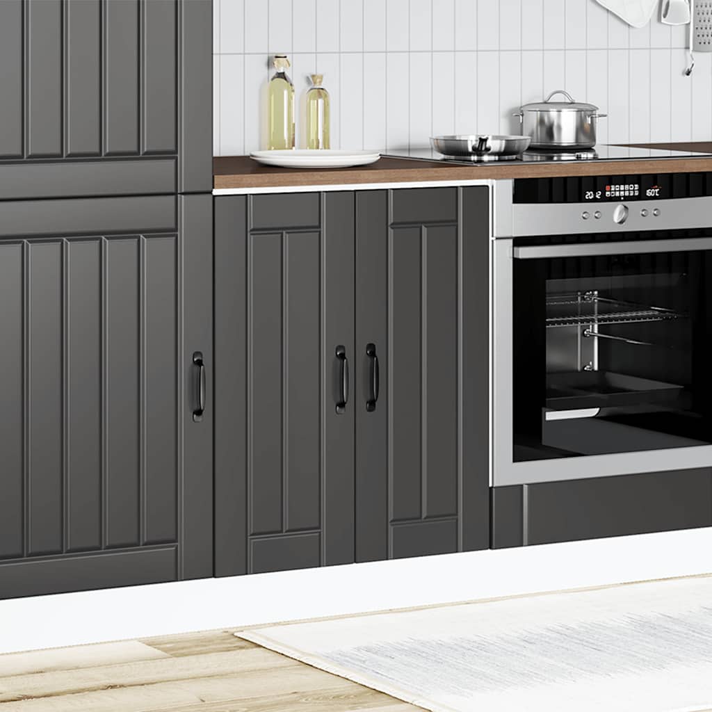 Sink Base Cabinet Lucca Black Engineered Wood