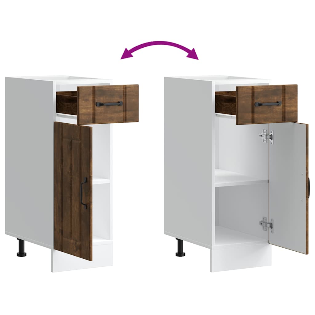 Kitchen Base Cabinet Lucca Smoked Oak Engineered Wood