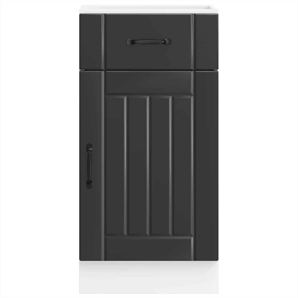 Kitchen Base Cabinet Lucca Black Engineered Wood