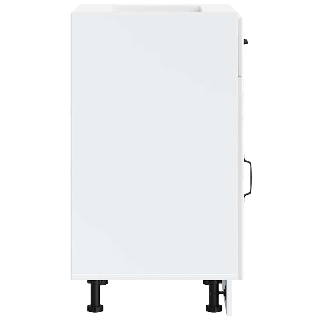 Kitchen Base Cabinet Lucca High Gloss White Engineered Wood