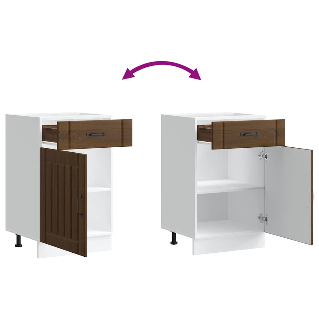 Kitchen Base Cabinet Lucca Grey Sonoma Engineered Wood