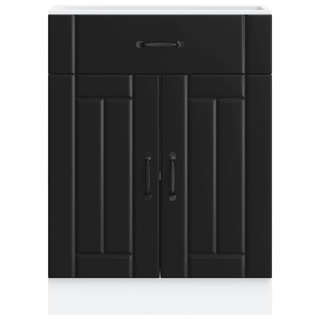 Kitchen Base Cabinet Lucca Black Engineered Wood