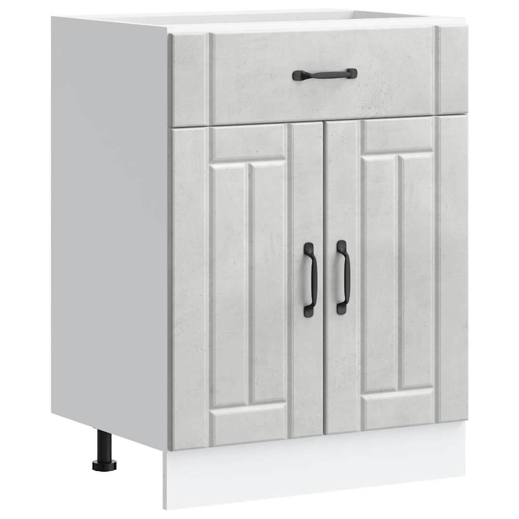 Kitchen Base Cabinet Lucca Concrete Grey Engineered Wood