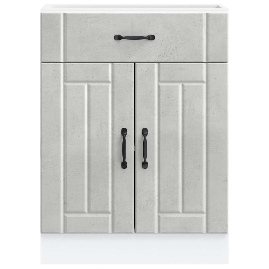 Kitchen Base Cabinet Lucca Concrete Grey Engineered Wood