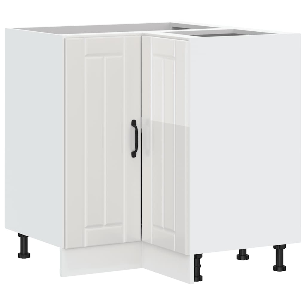Kitchen Corner Base Cabinet Lucca High Gloss White Engineered Wood