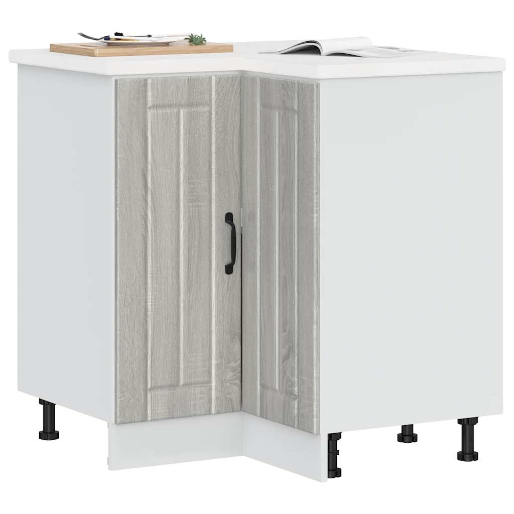 Kitchen Corner Base Cabinet Lucca Grey Sonoma Engineered Wood
