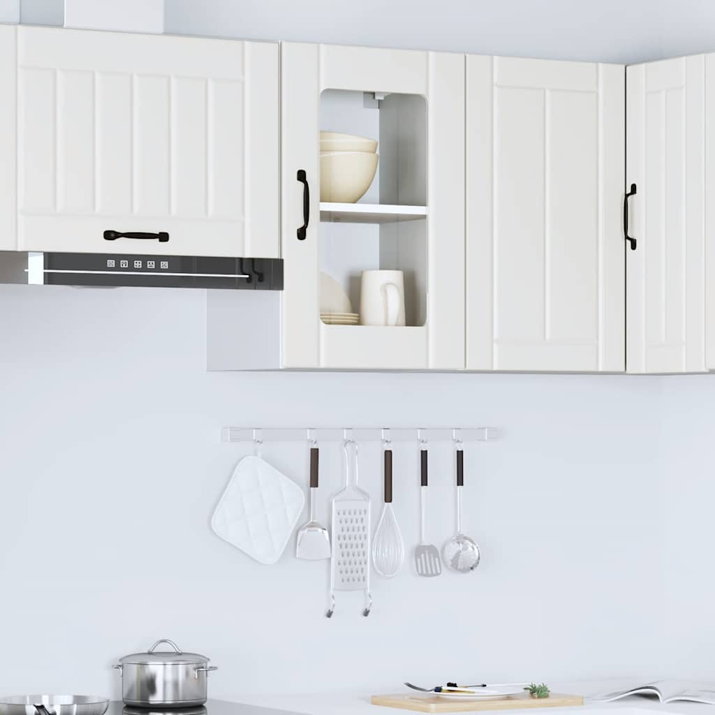 Kitchen Wall Cabinet with Glass Door Lucca White