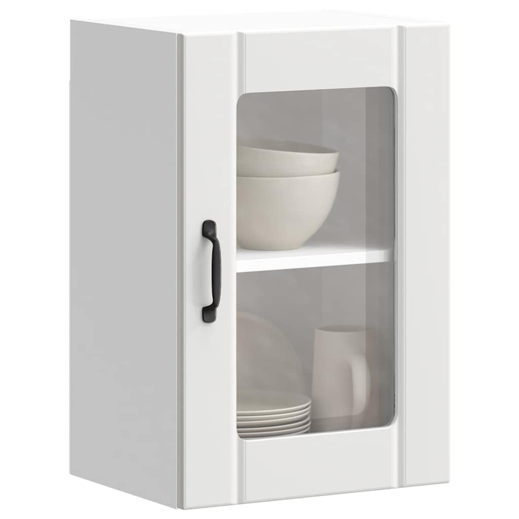 Kitchen Wall Cabinet with Glass Door Lucca White