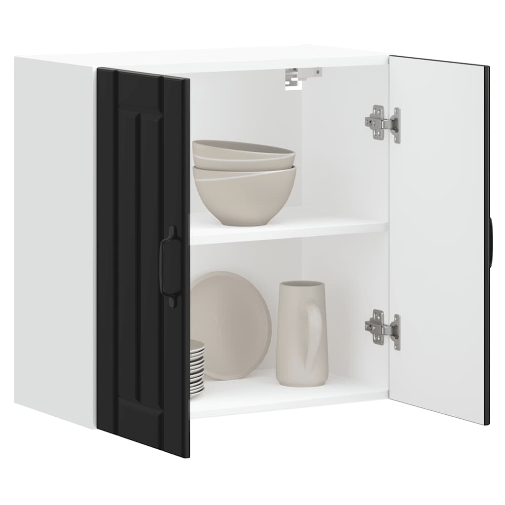 Kitchen Wall Cabinet Lucca Black Engineered Wood