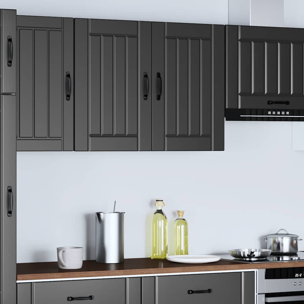 Kitchen Wall Cabinet Lucca Black Engineered Wood