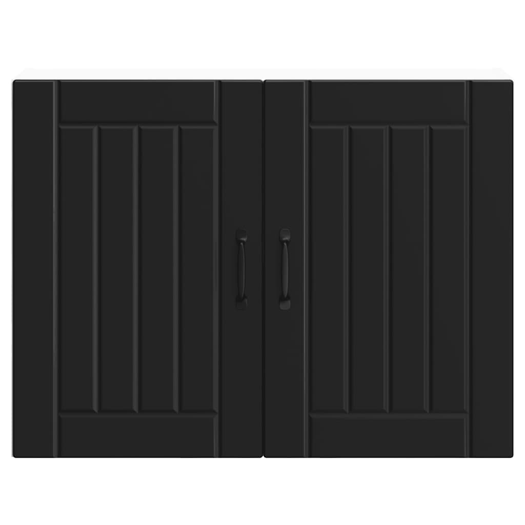 Kitchen Wall Cabinet Lucca Black Engineered Wood