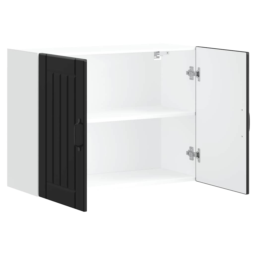 Kitchen Wall Cabinet Lucca Black Engineered Wood