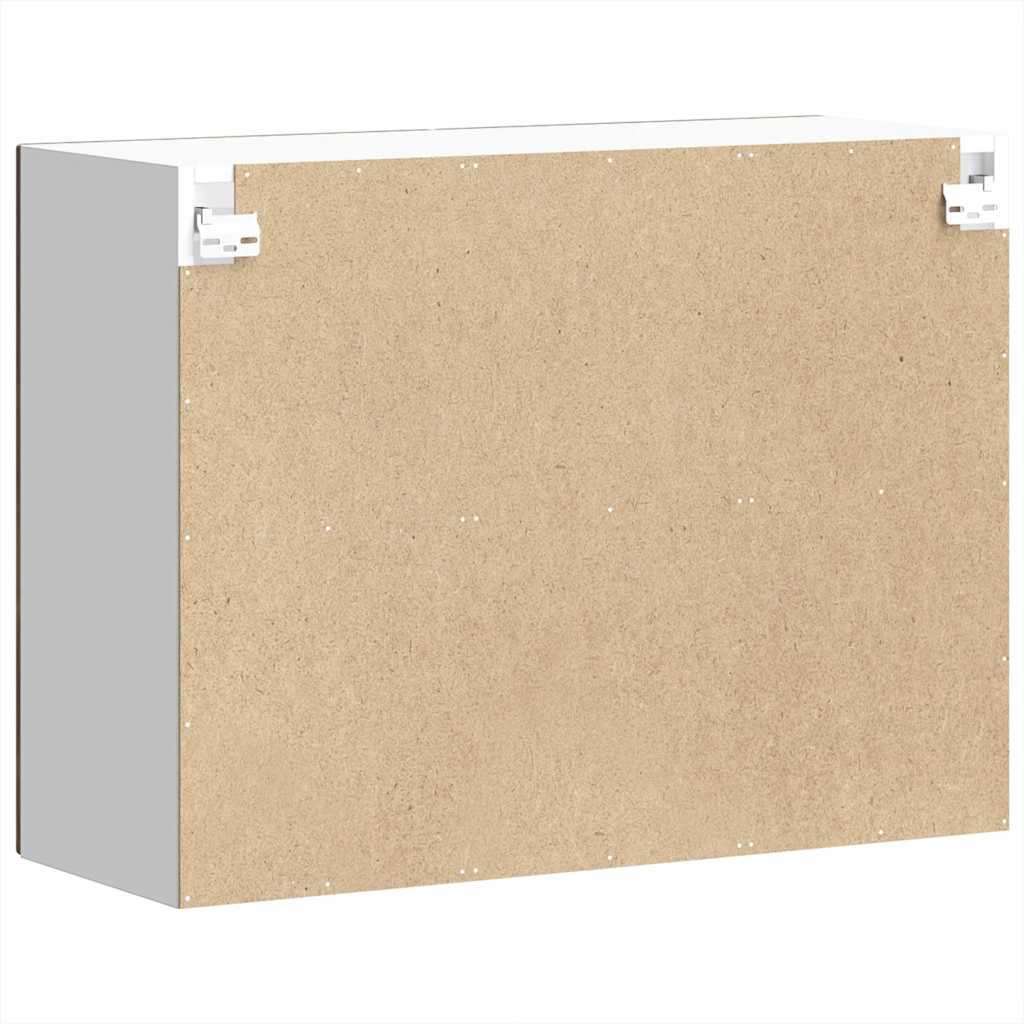 Kitchen Wall Cabinet with Glass Door Lucca Smoked Oak Engineered Wood