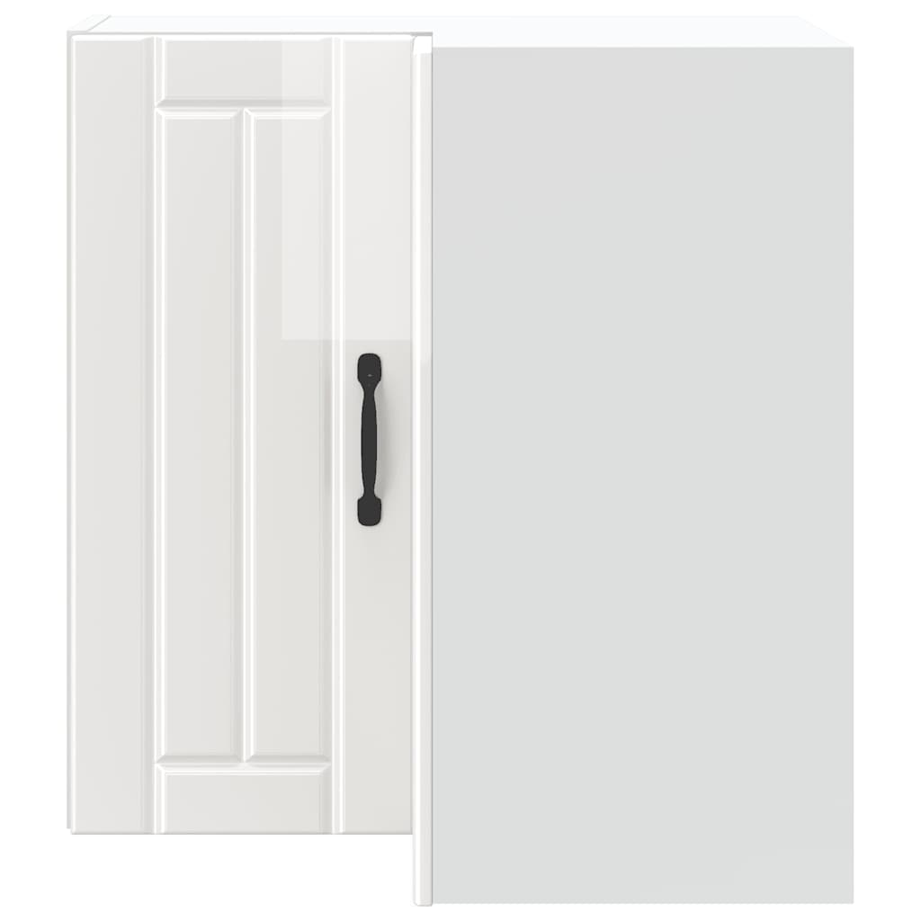 Kitchen Wall Corner Cabinet Lucca High Gloss White Engineered Wood