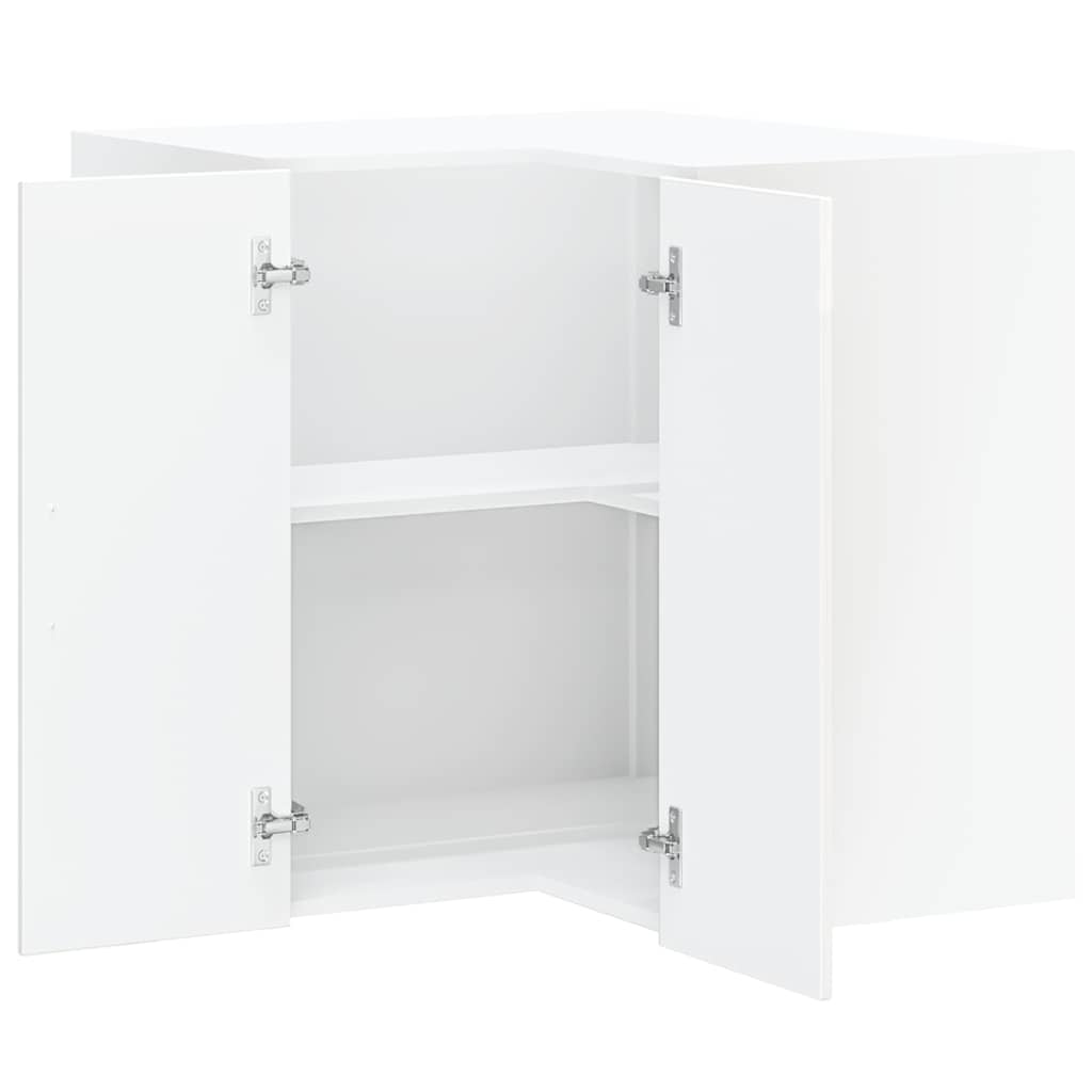 Kitchen Wall Corner Cabinet Lucca High Gloss White Engineered Wood