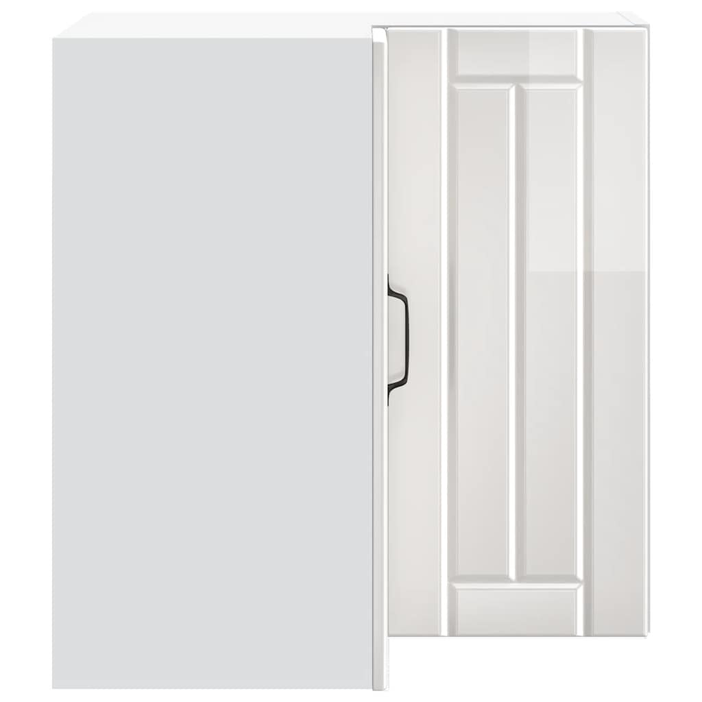Kitchen Wall Corner Cabinet Lucca High Gloss White Engineered Wood