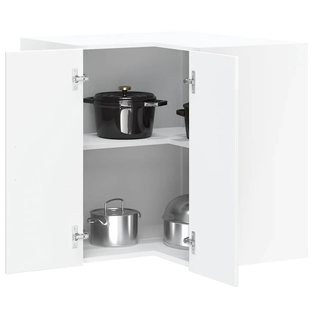 Kitchen Wall Corner Cabinet Lucca High Gloss White Engineered Wood
