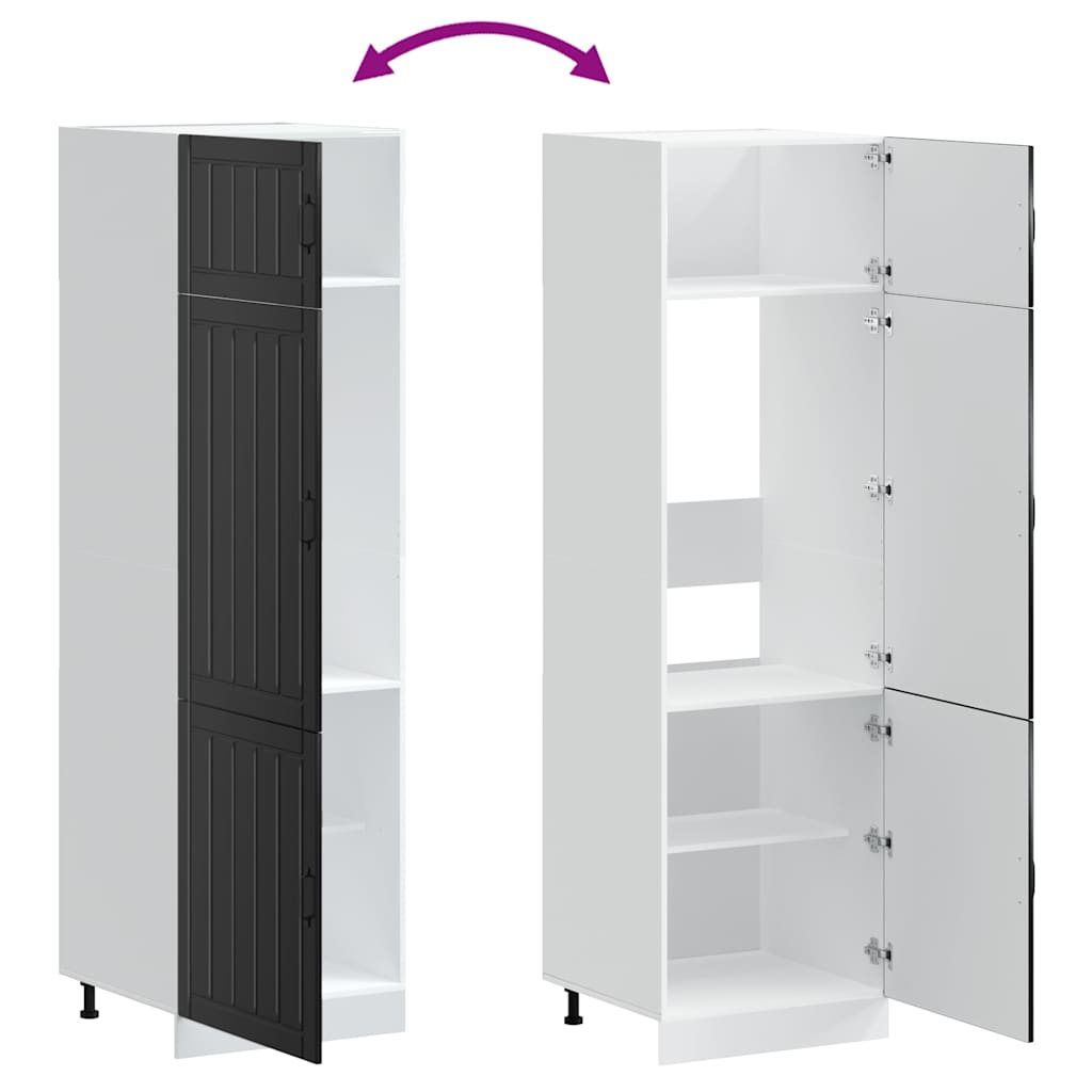 Kitchen Cupboard Lucca Black Engineered Wood