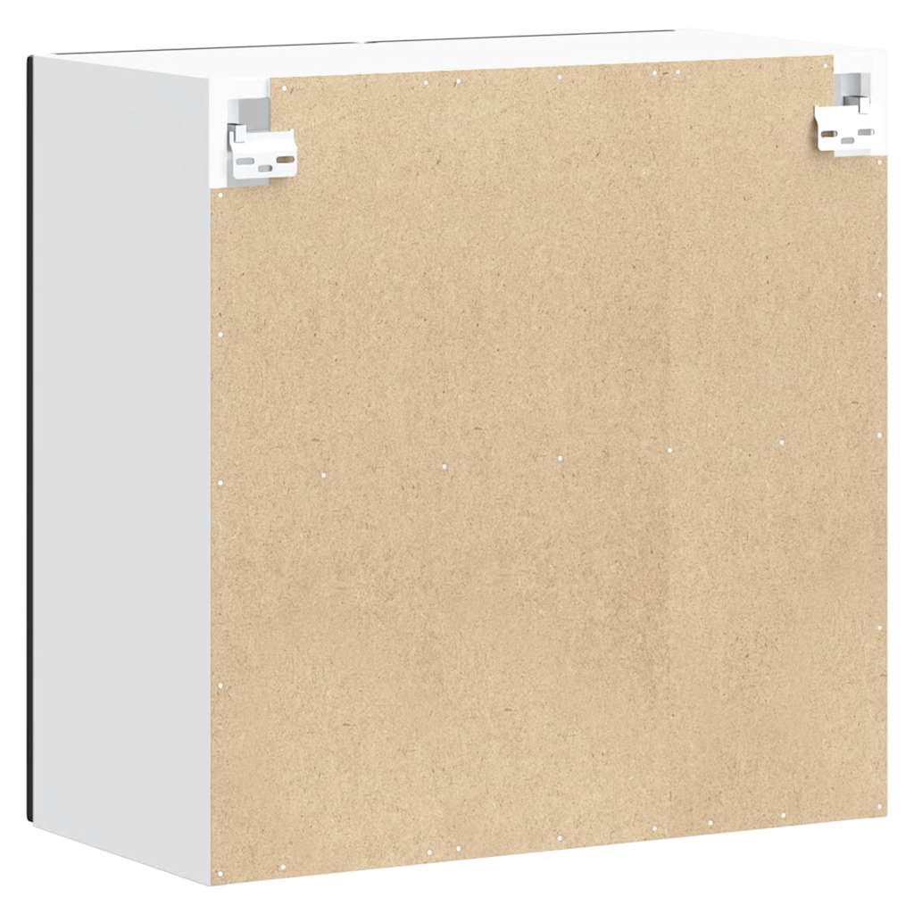 Kitchen Wall Cabinet with Glass Door Lucca Black Engineered Wood