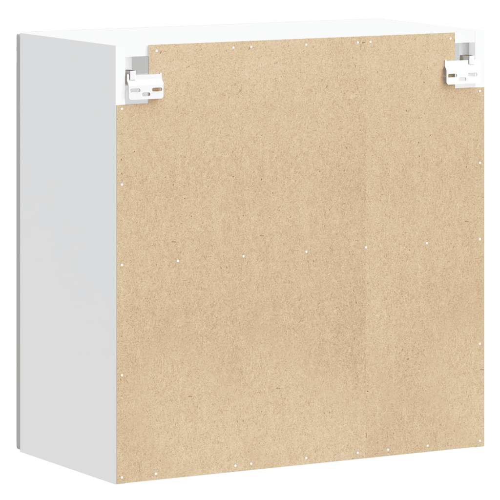 Kitchen Wall Cabinet with Glass Door Lucca High Gloss White Engineered Wood