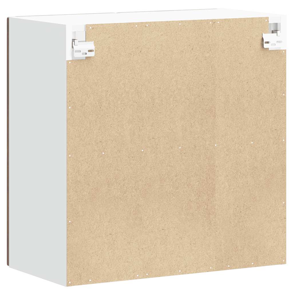 Kitchen Wall Cabinet with Glass Door Lucca Smoked Oak Engineered Wood