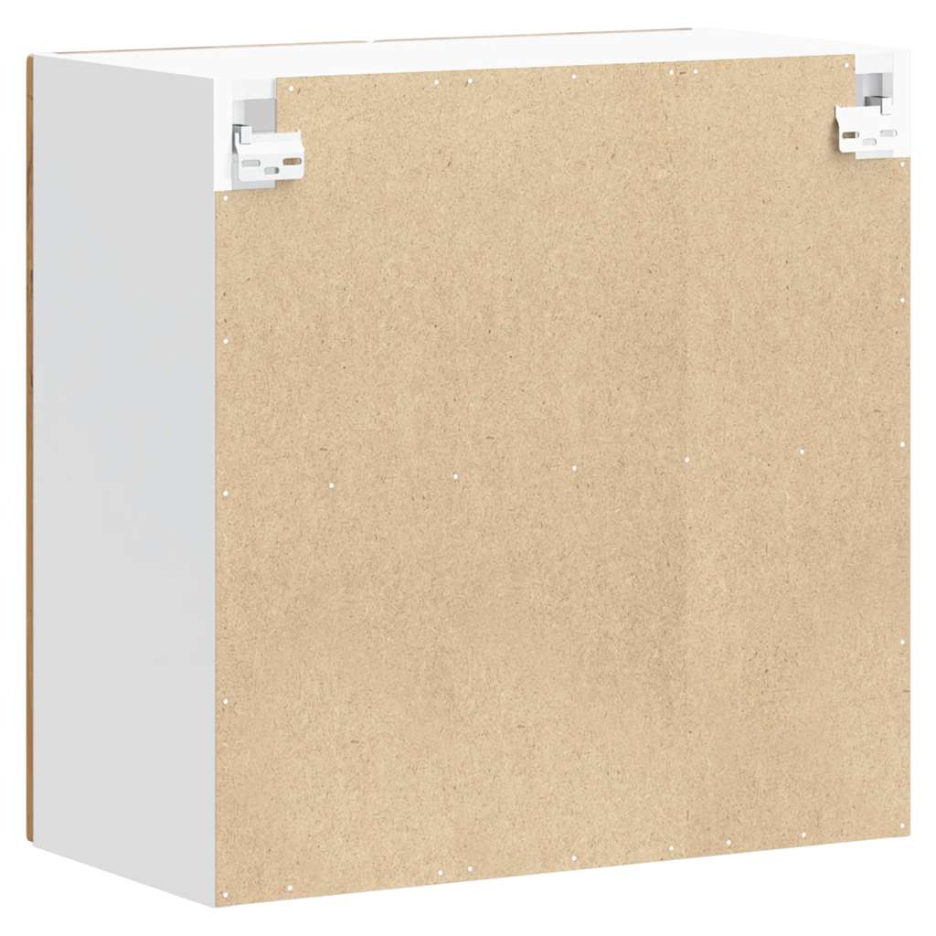 Kitchen Wall Cabinet with Glass Door Lucca Old Wood Engineered Wood