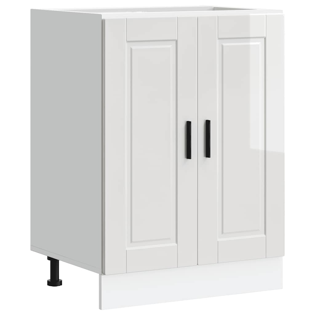 Kitchen Base Cabinet Porto High Gloss White Engineered Wood