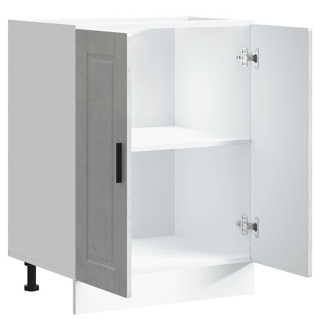 Kitchen Base Cabinet Porto Concrete Grey Engineered Wood