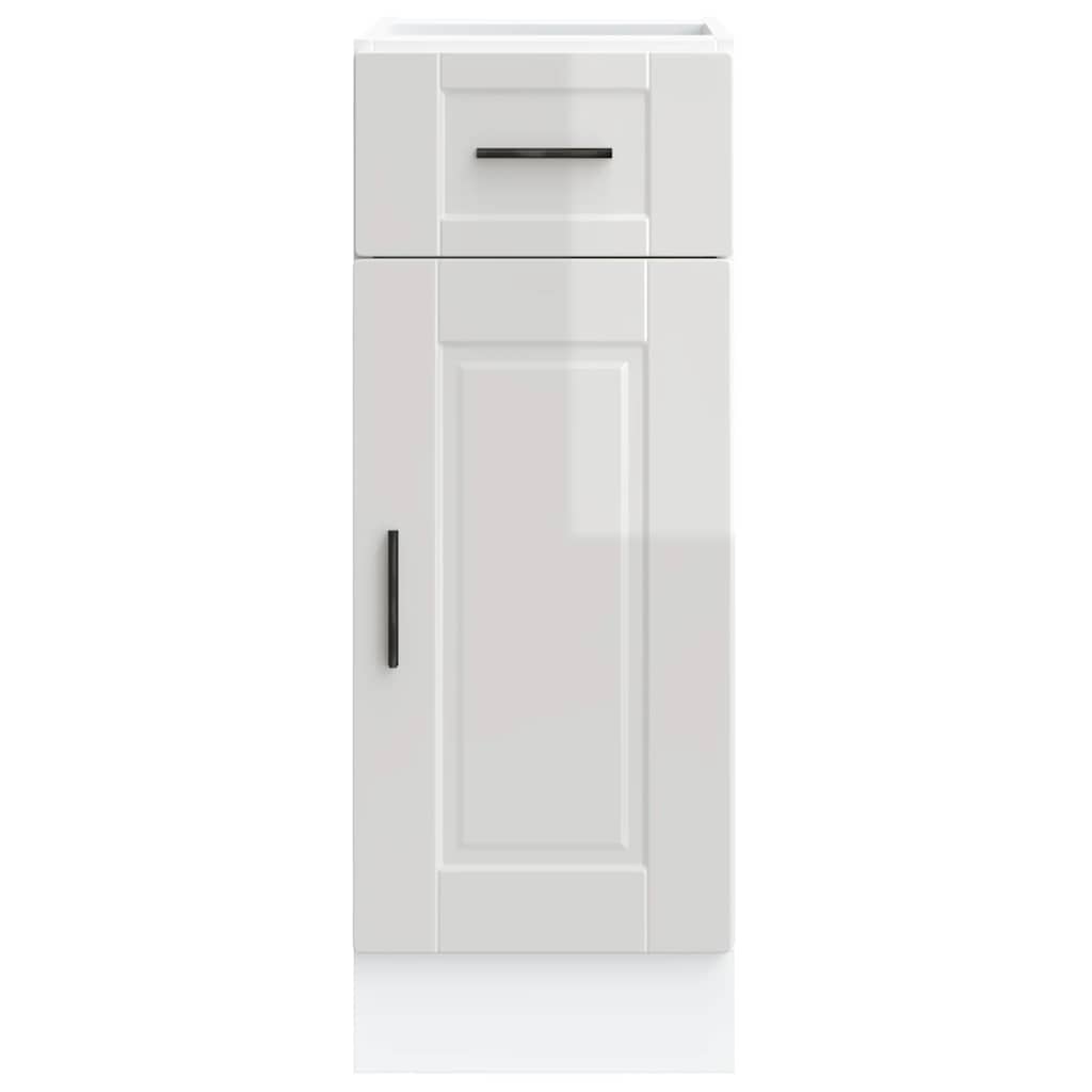 Kitchen Base Cabinet Porto High Gloss White Engineered Wood