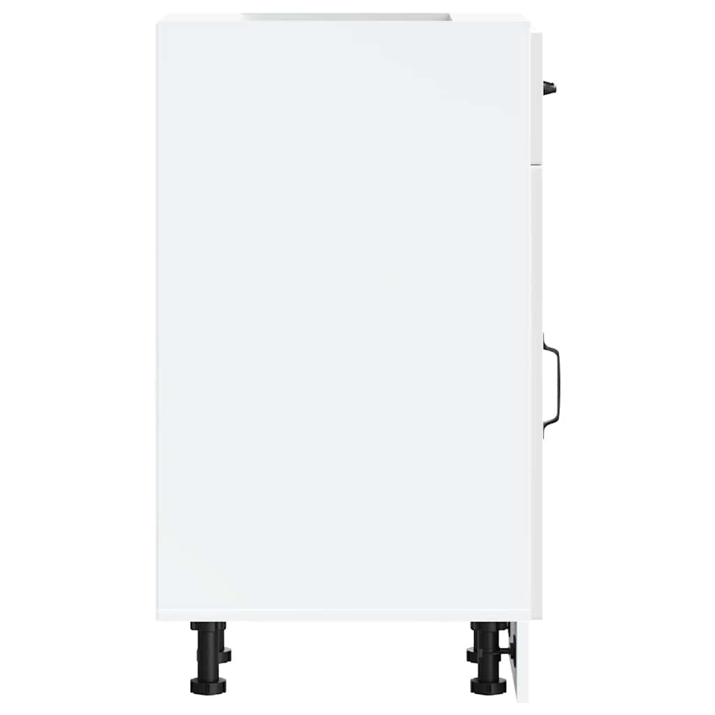 Kitchen Base Cabinet Porto High Gloss White Engineered Wood