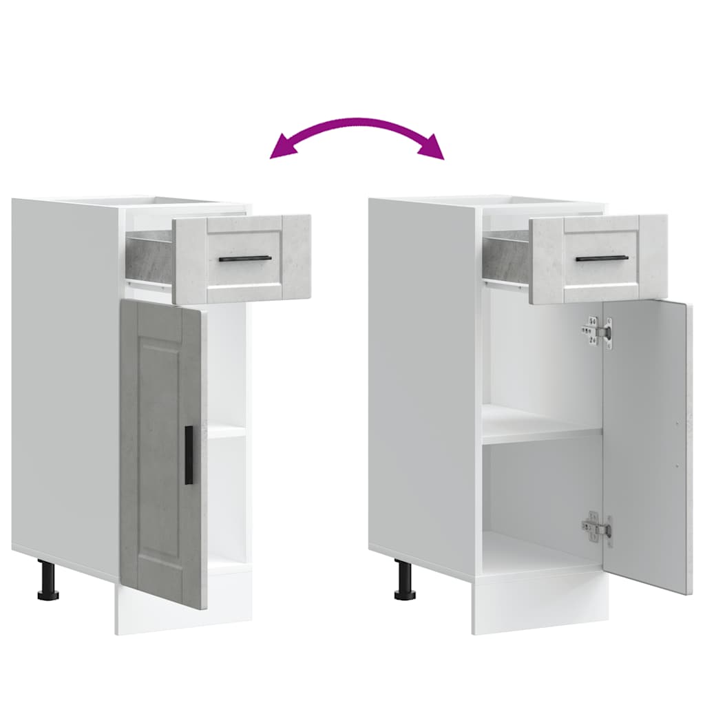 Kitchen Base Cabinet Porto Concrete Grey Engineered Wood