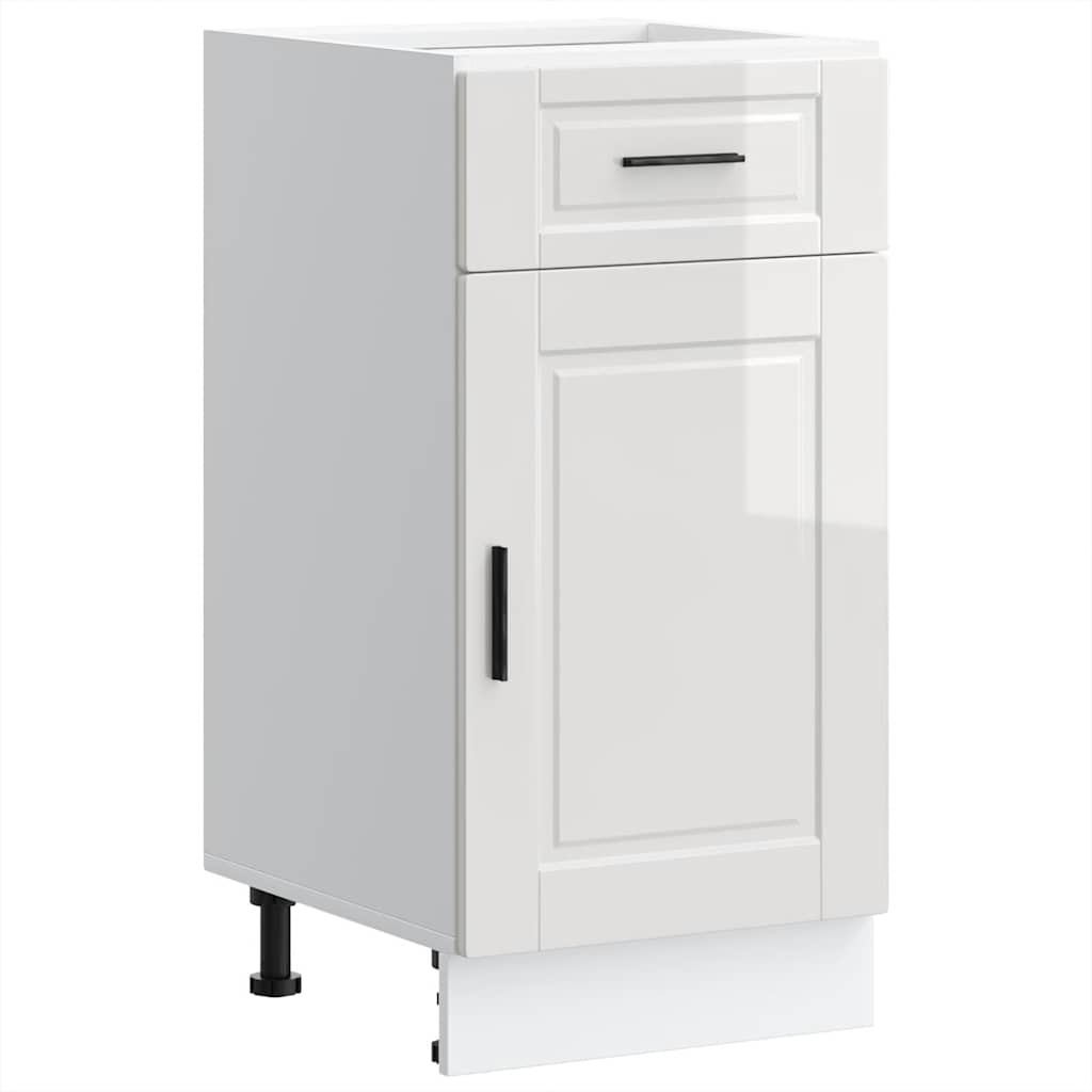 Kitchen Base Cabinet Porto High Gloss White Engineered Wood
