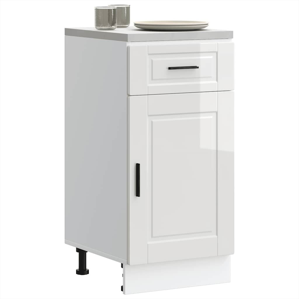 Kitchen Base Cabinet Porto High Gloss White Engineered Wood