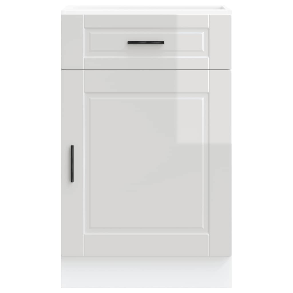Kitchen Base Cabinet Porto High Gloss White Engineered Wood