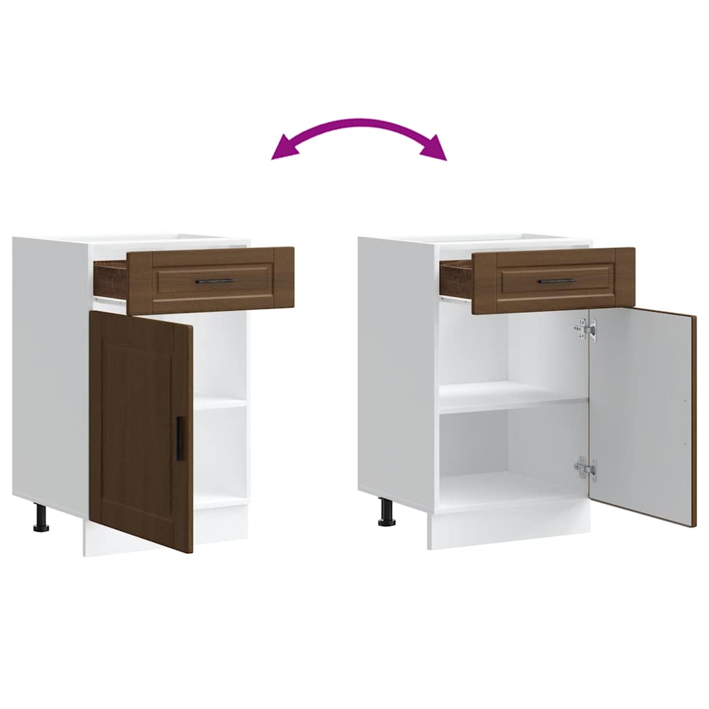 Kitchen Base Cabinet Porto Brown Oak Engineered Wood