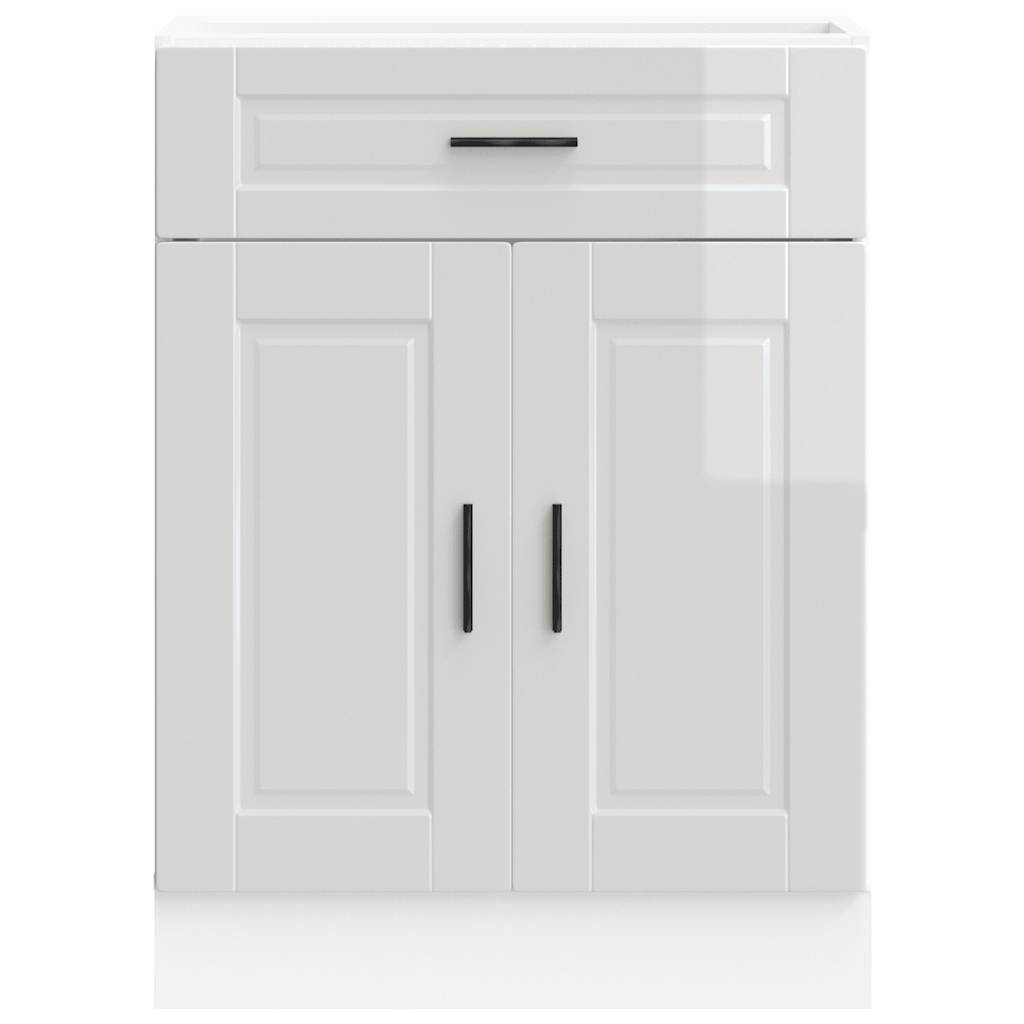 Kitchen Base Cabinet Porto High Gloss White Engineered Wood
