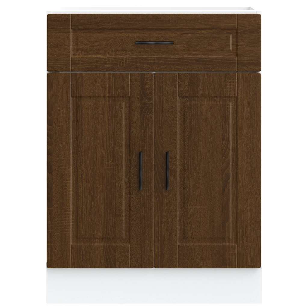 Kitchen Base Cabinet Porto Brown Oak Engineered Wood