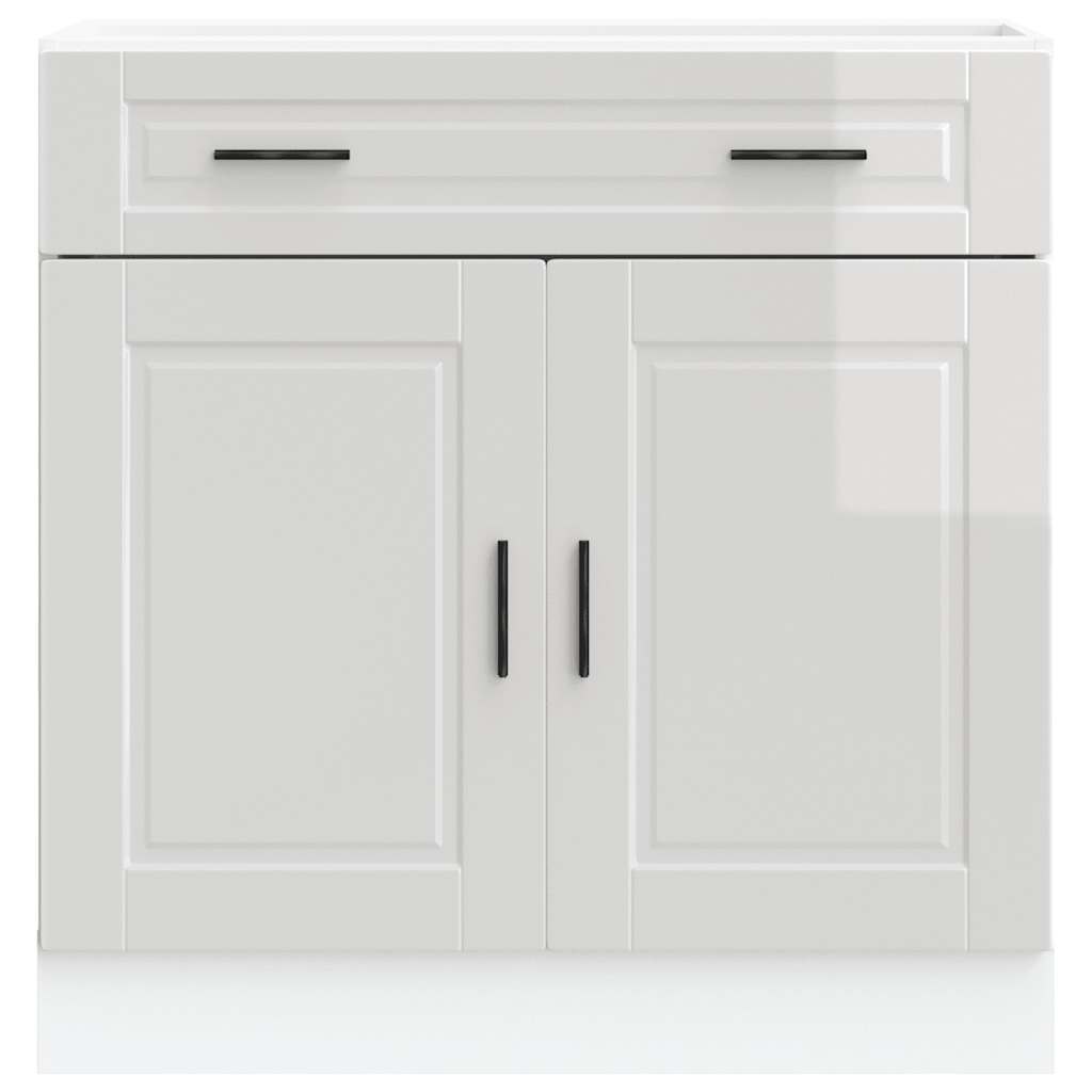 Kitchen Base Cabinet Porto High Gloss White Engineered Wood