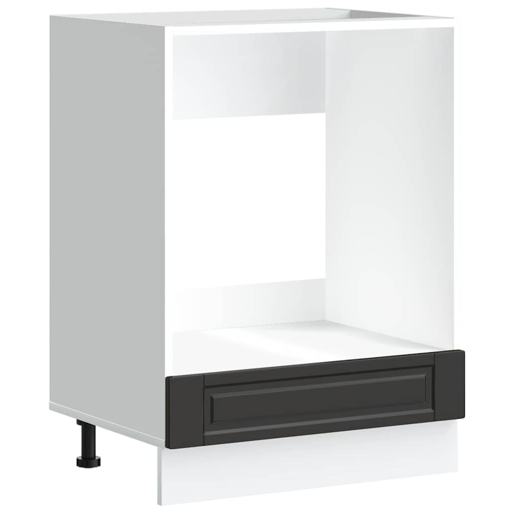 Oven Cabinet Porto Black Engineered Wood