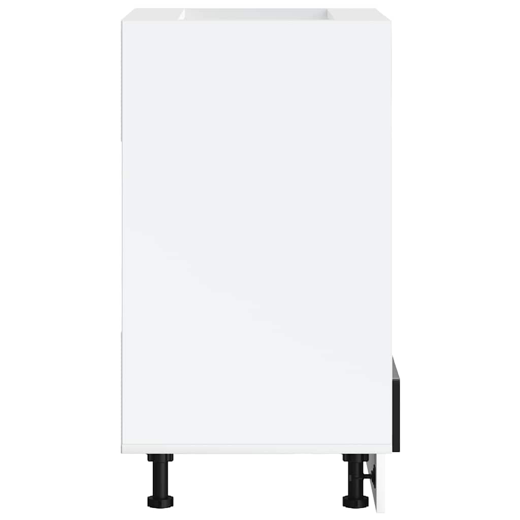 Oven Cabinet Porto Black Engineered Wood