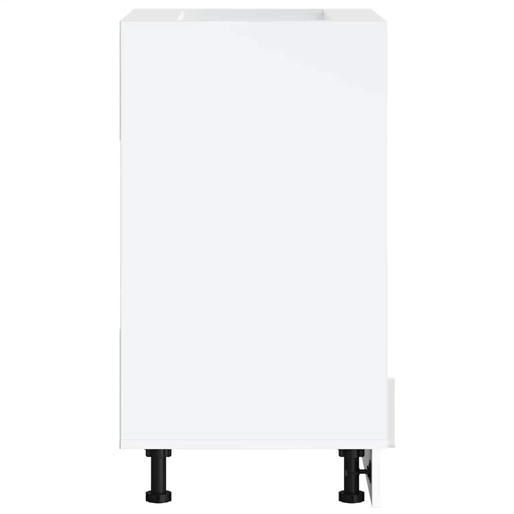 Oven Cabinet Porto High Gloss White Engineered Wood